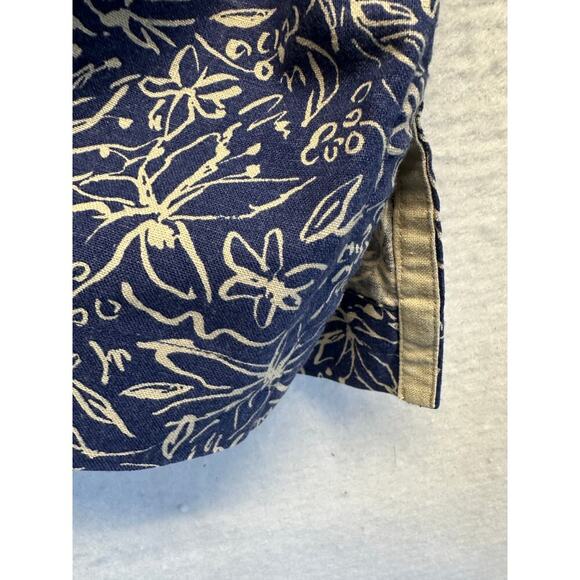 Appleseed’s Women Large Blue Cream Tunic Linen Blend Floral 3/4 Sleeves Boho - Picture 6 of 9